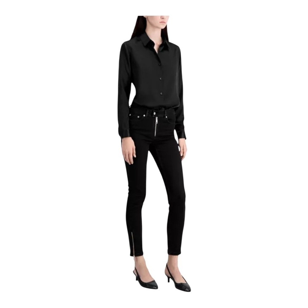 THE KOOPLES Mid Rise Black Denim Slim Fit
Jeans In Washed Black Size FR 42/10 US